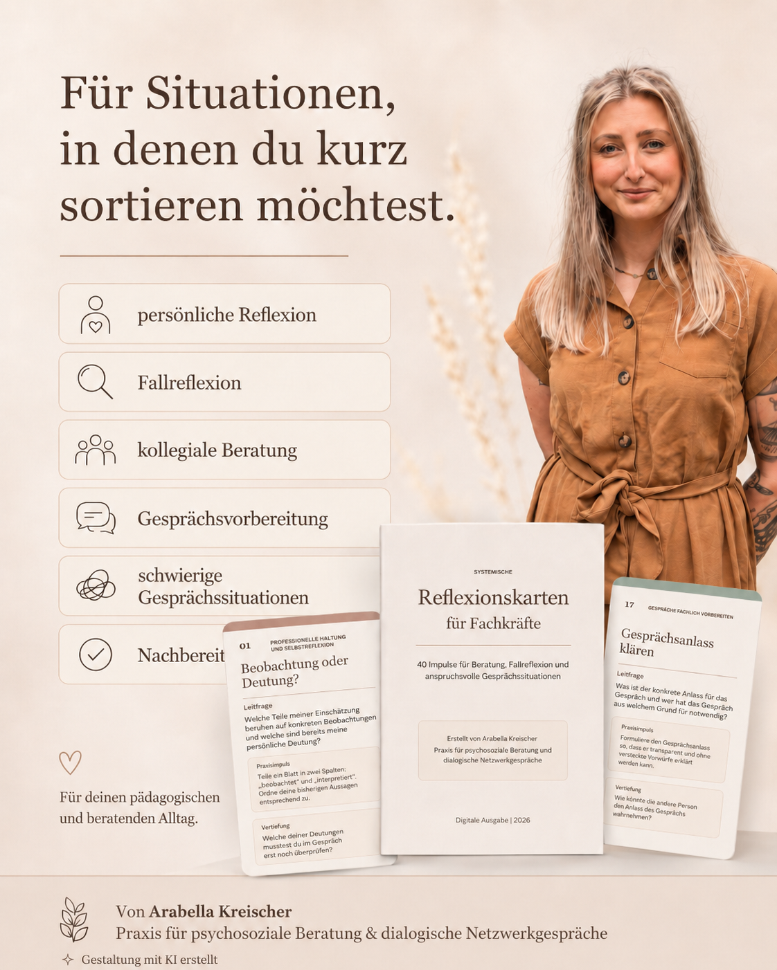 Arabella Kreischer mit dem Reflexionskartenset