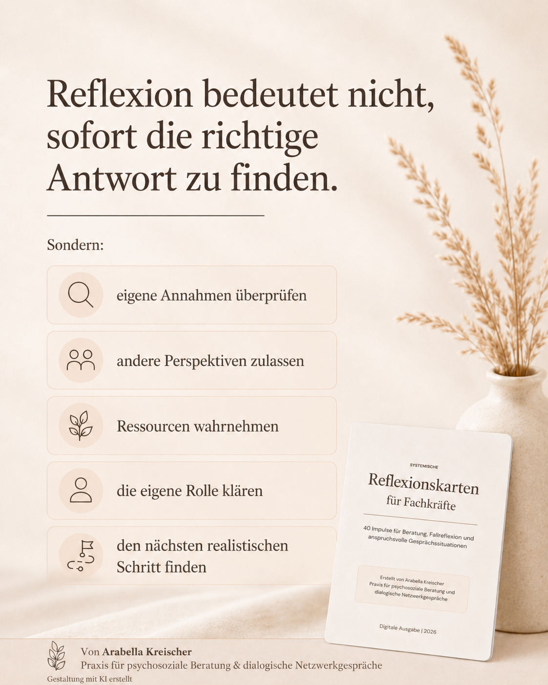 Reflexionskartenset mit Beispielen für die Nutzung im Berufsalltag
