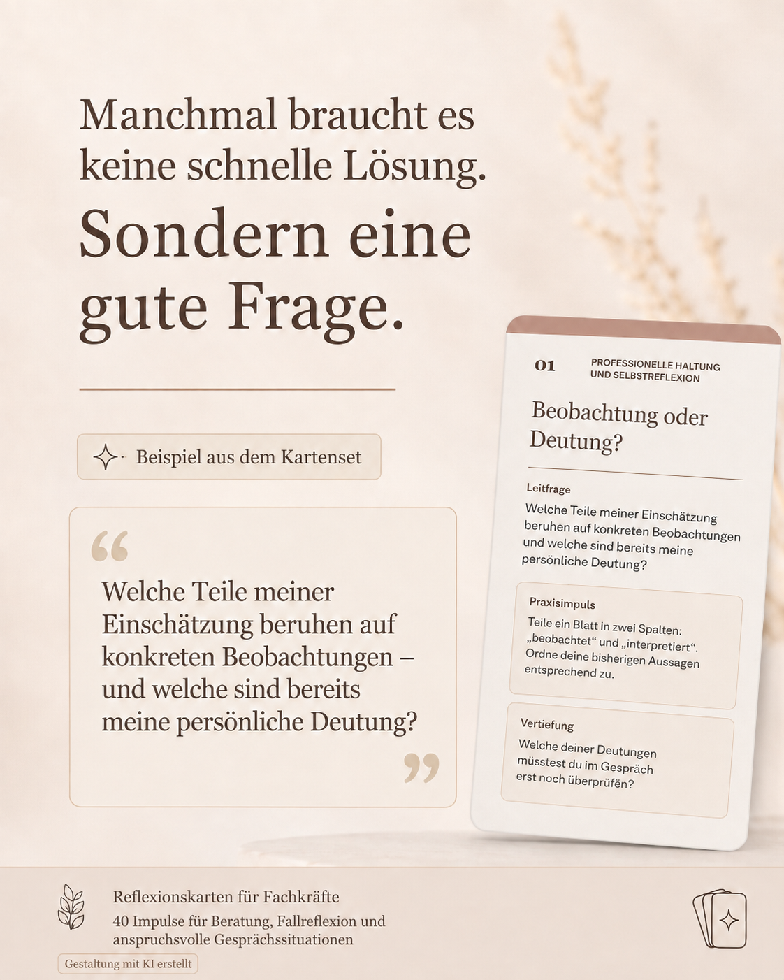 Beispielkarte aus dem Kartenset: Beobachtung oder Deutung?